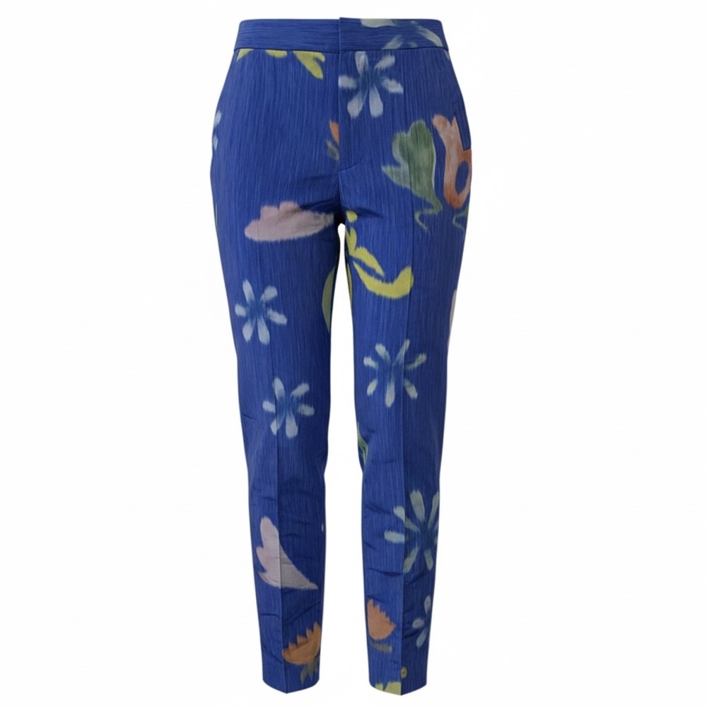 NWT ROSIE ASSOULIN Taffeta Dark Floral Pants Size 6
